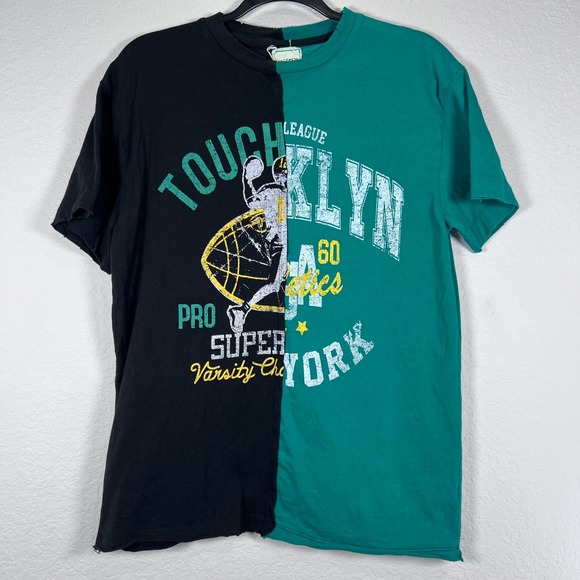 Modish Rebel Brooklyn Athletics Color Block Graphic Tee T-Shirt Womens Small - Picture 2 of 7